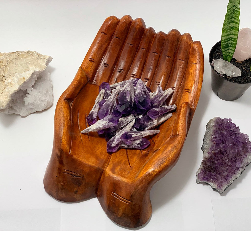 Extra Large Wood Carved Praying Hand Bowl
