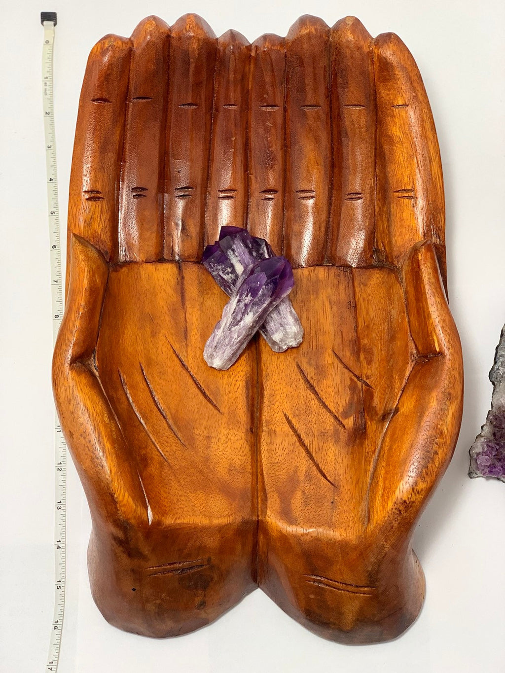Extra Large Wood Carved Praying Hand Bowl