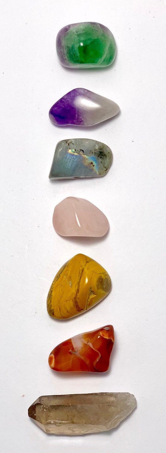 Chakra Stone Set with Selenite Charging Station