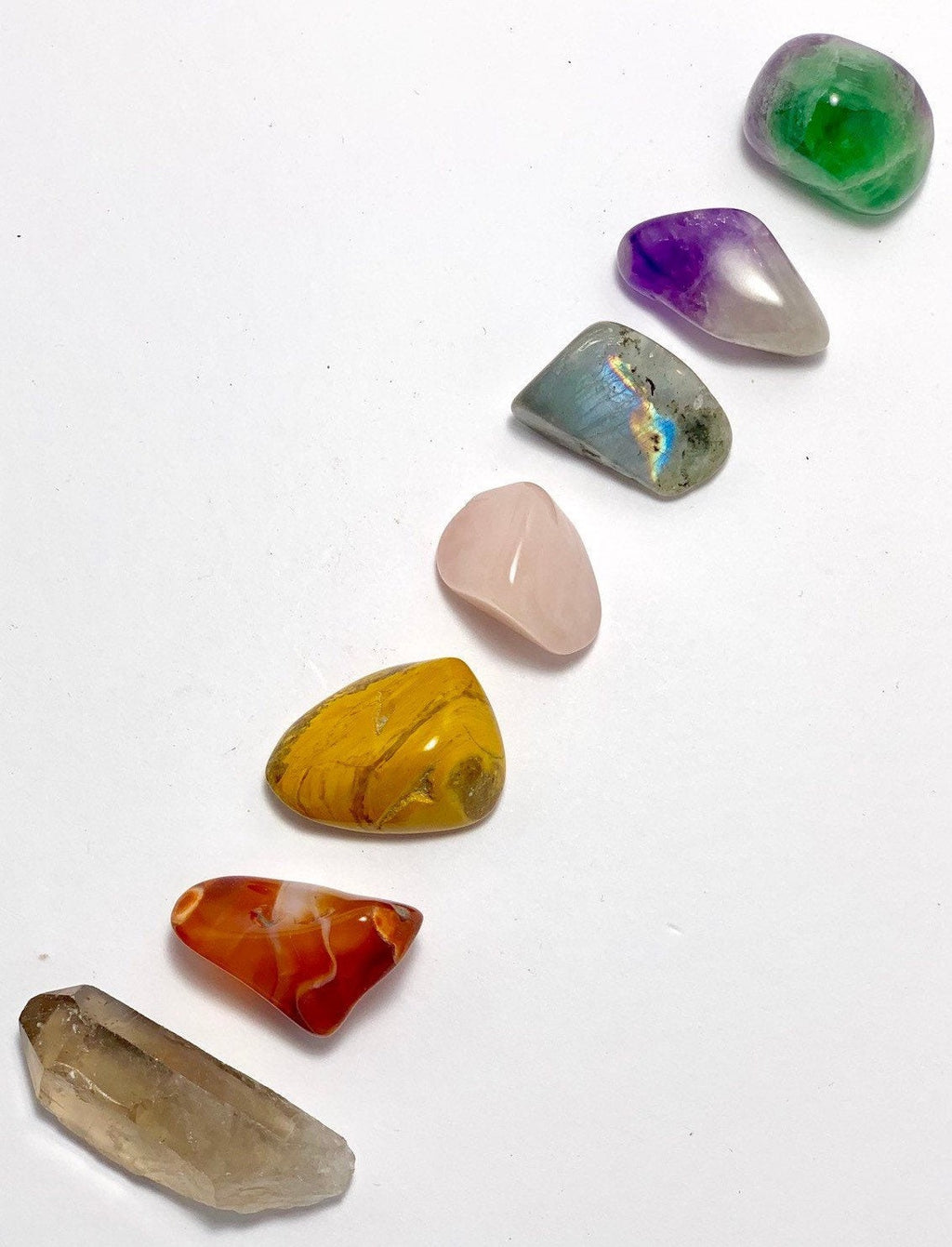 Chakra Stone Set with Selenite Charging Station