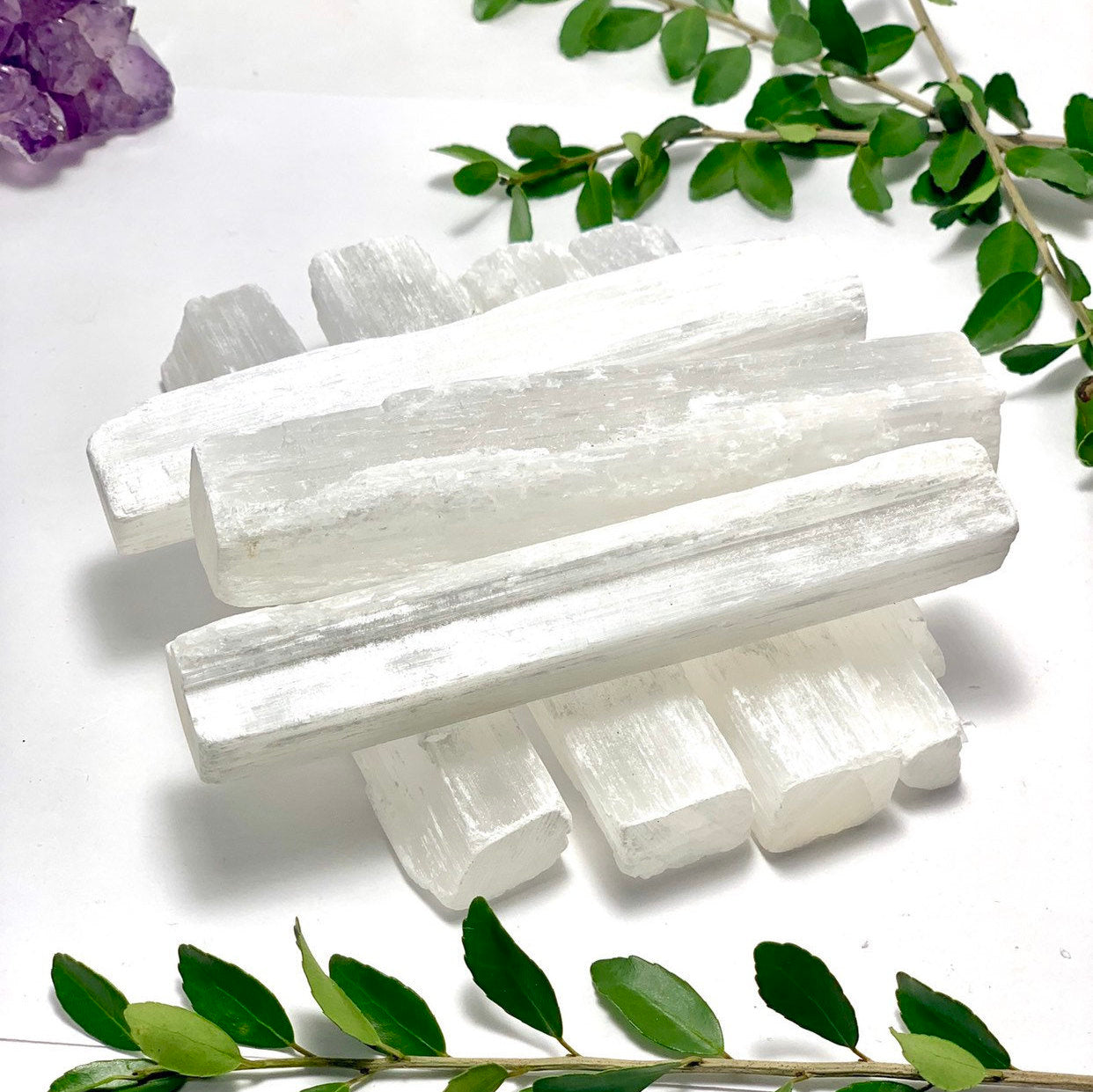 Selenite Sticks, 5" Raw Selenite Crystal Wand