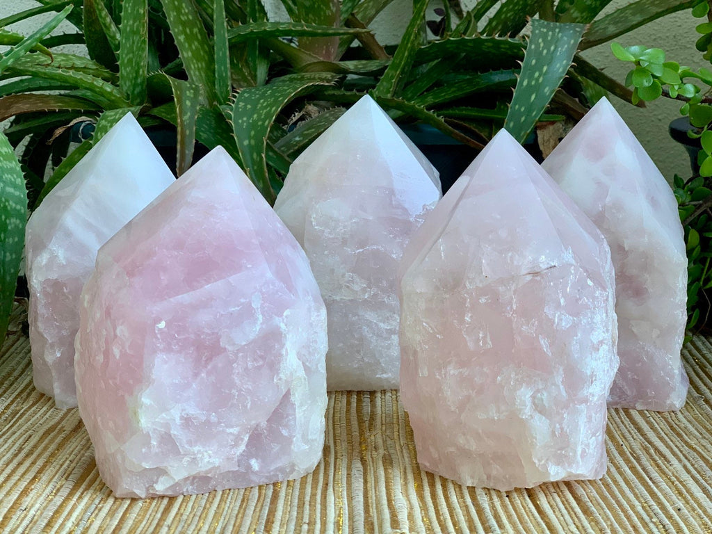 Rose Quartz Crystal Lamp, Rose Quartz Lamp with Polished Point