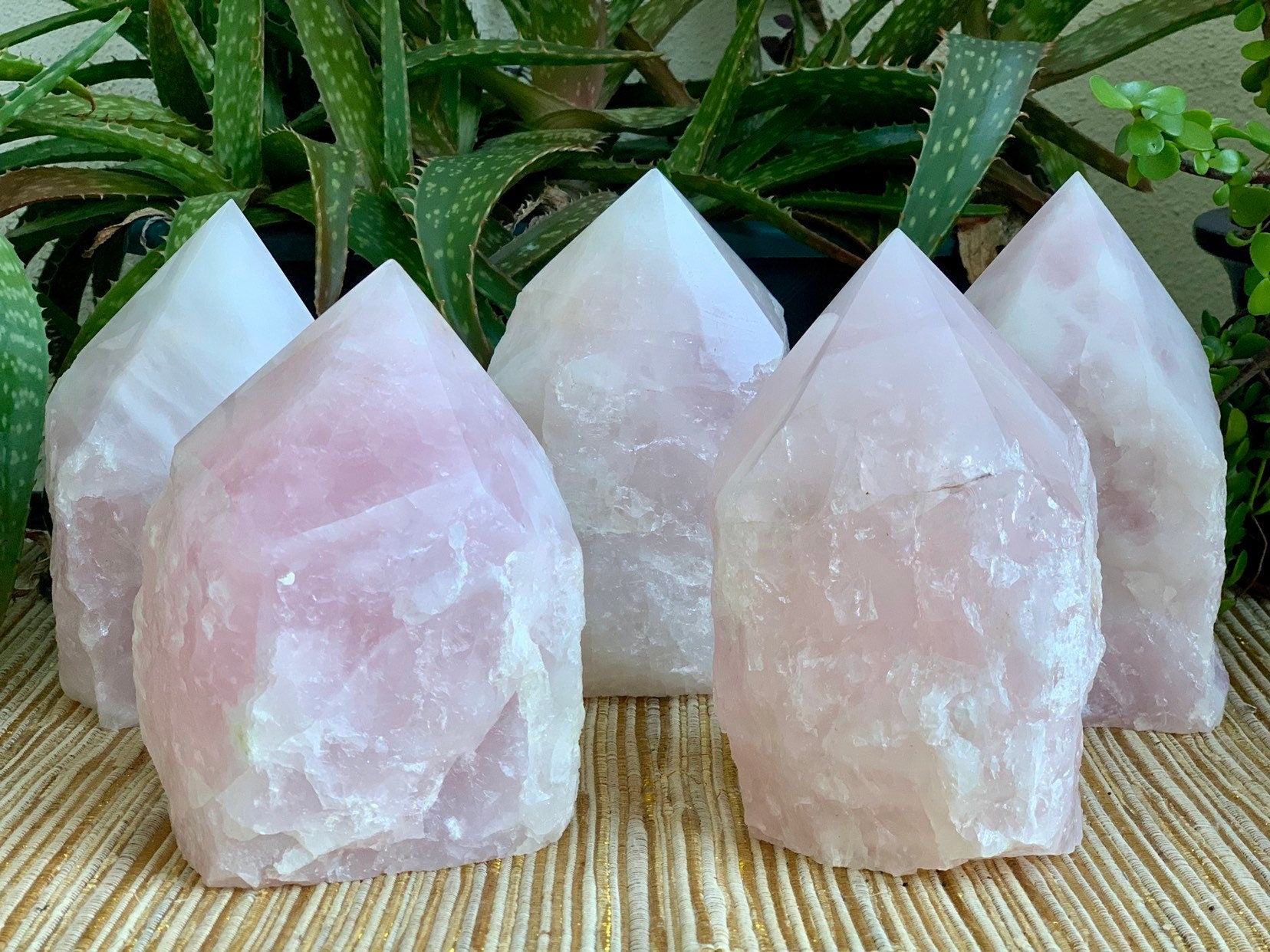Rose Quartz Crystal Lamp, Rose Quartz Lamp with Polished Point
