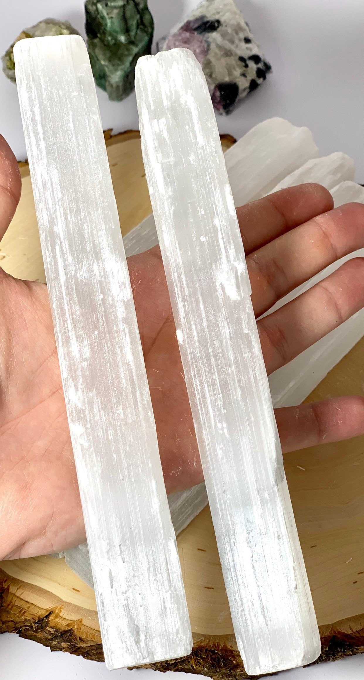 8" Selenite Crystal Wand, Selenite Sticks