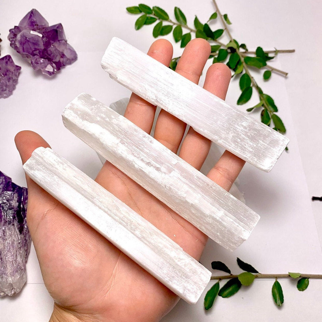 Selenite Sticks, 5" Raw Selenite Crystal Wand