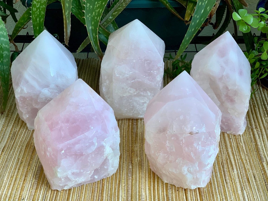Rose Quartz Crystal Lamp, Rose Quartz Lamp with Polished Point