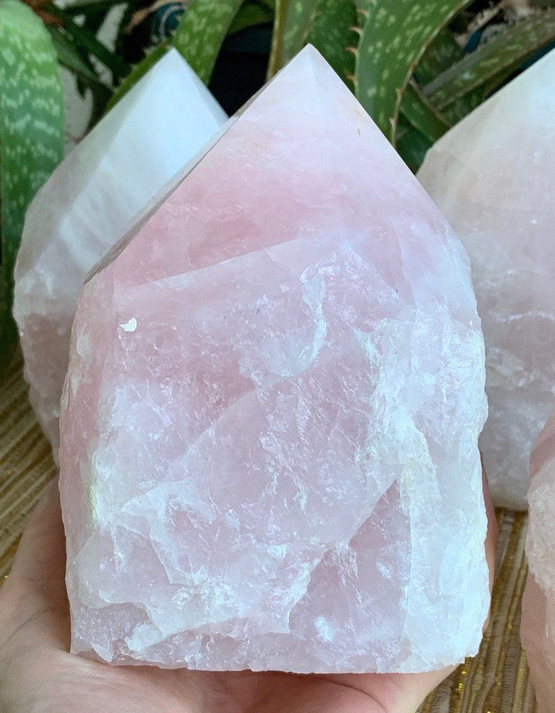 Rose Quartz Crystal Lamp, Rose Quartz Lamp with Polished Point