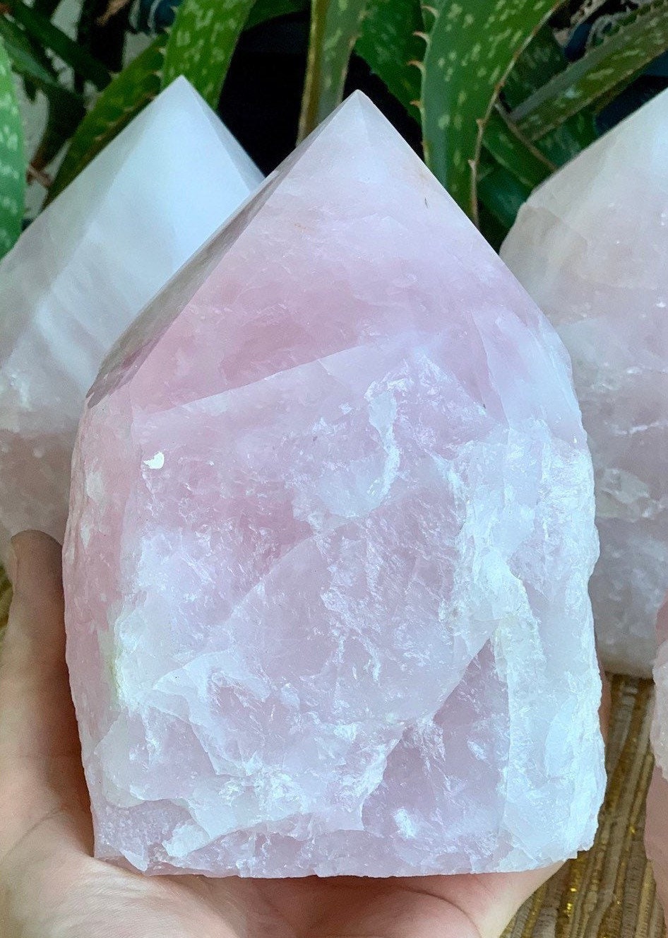Rose Quartz Crystal Lamp, Rose Quartz Lamp with Polished Point