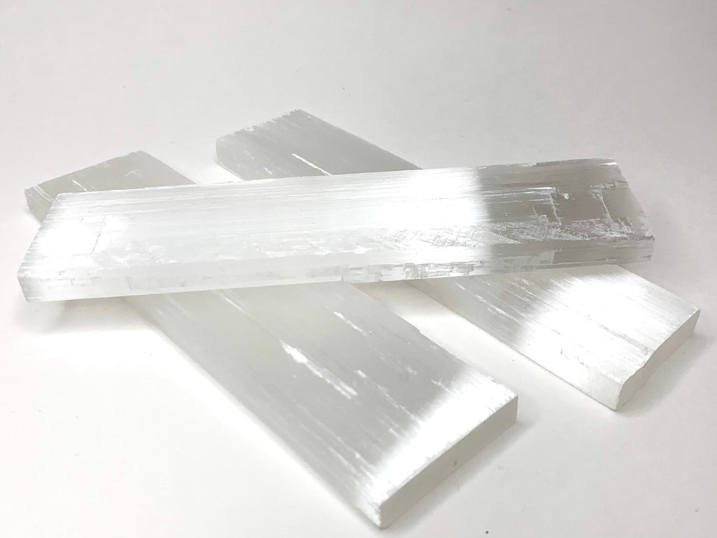 Rough Selenite Charging Bar: 8-Inch Crystal Cleansing Station