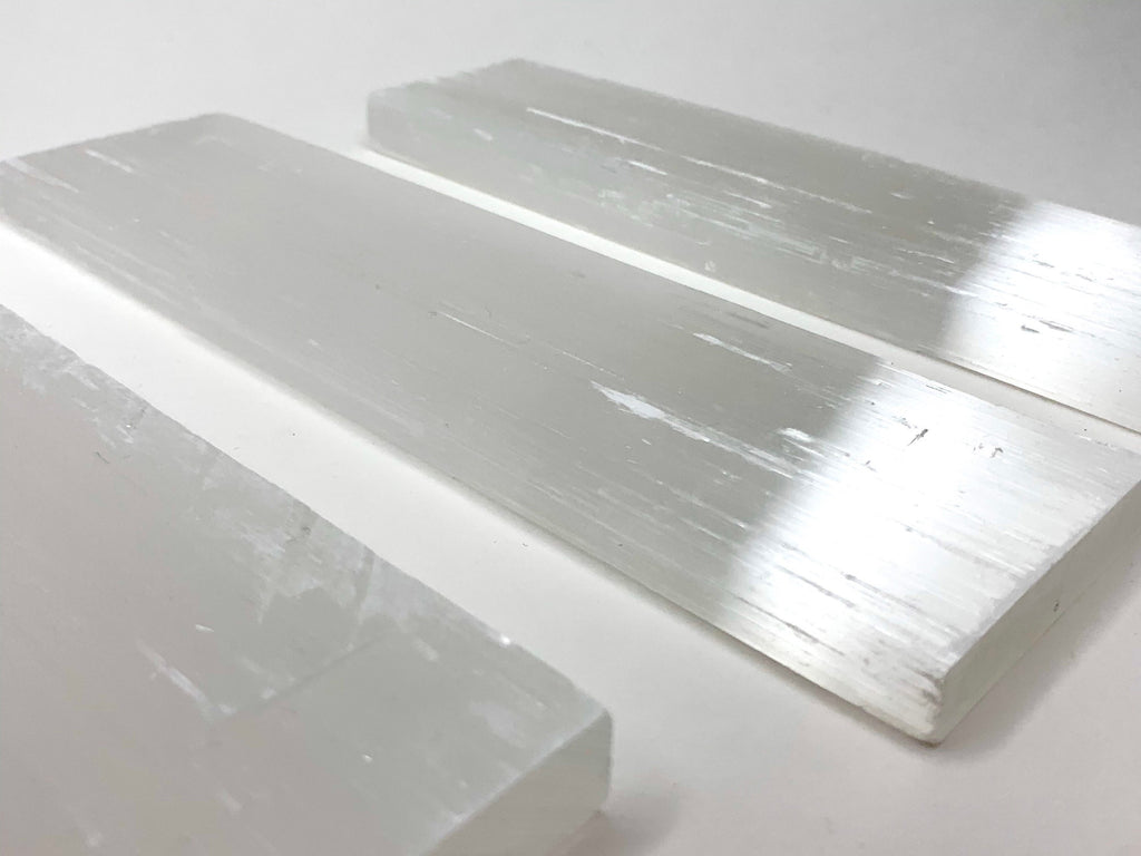 Rough Selenite Charging Bar: 8-Inch Crystal Cleansing Station
