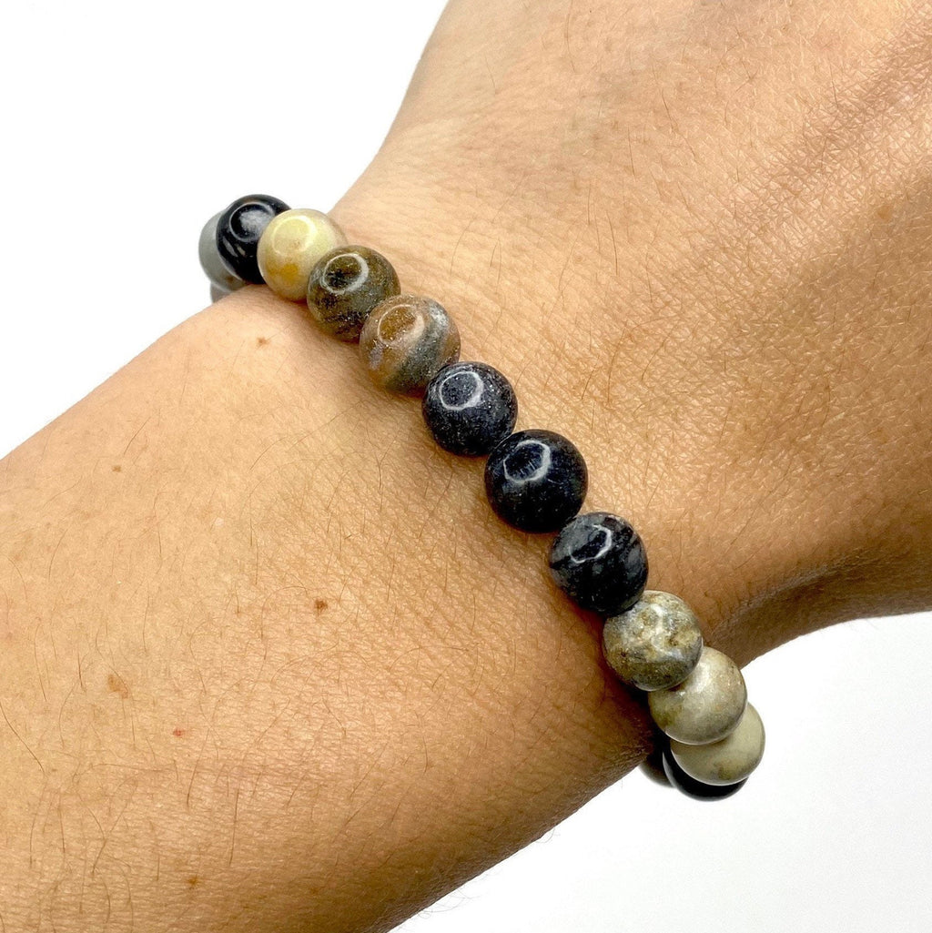 Picasso Jasper Crystal Bracelet: 6mm Gemstone Beaded Jewelry