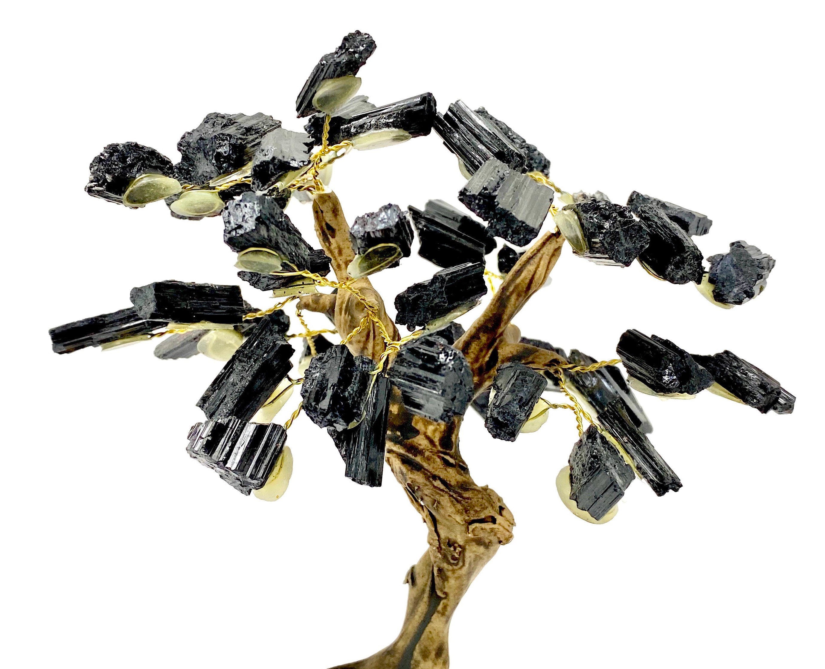 Black Tourmaline Bonsai Tree with Crystal Base: Crystal Healing