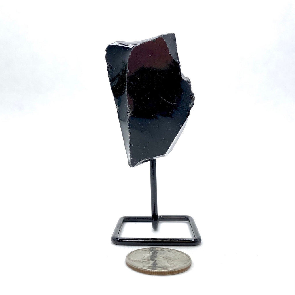 Black Obsidian on Metal Base