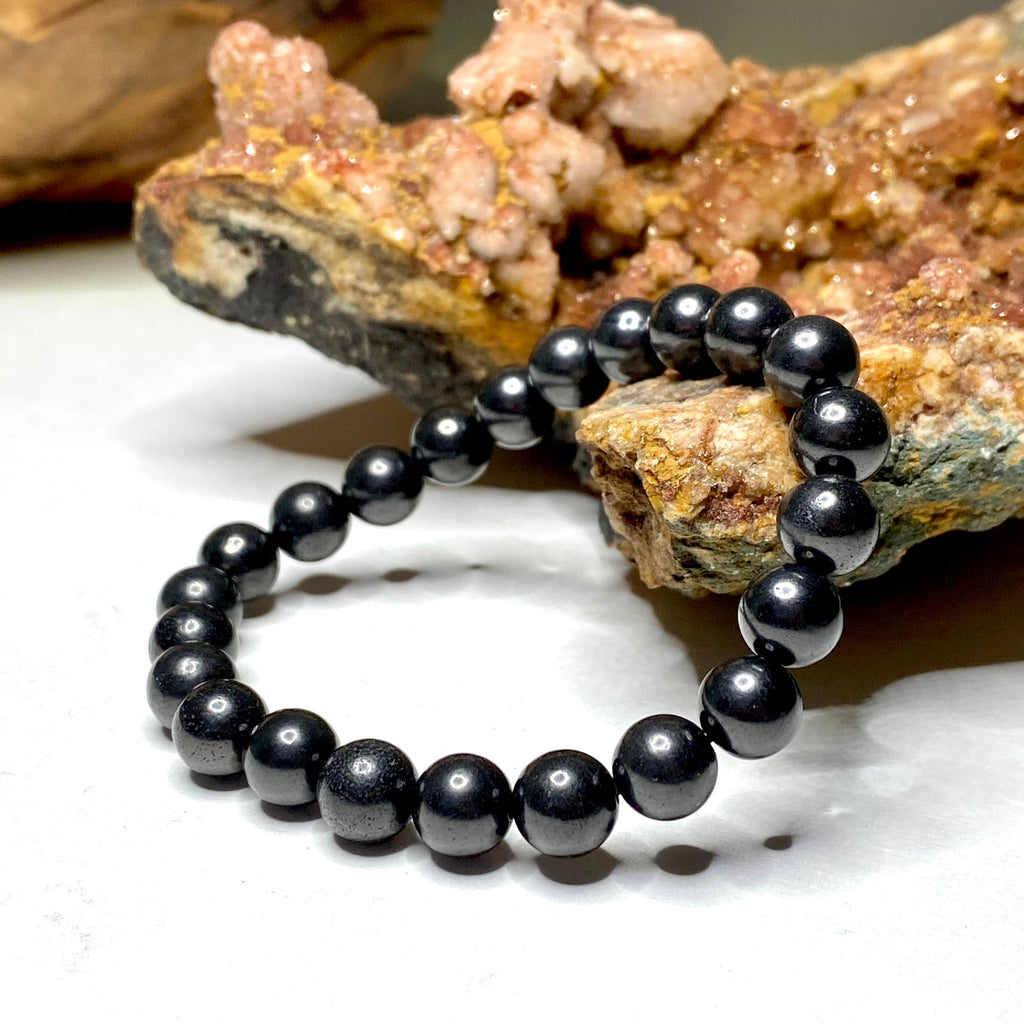 Shungite Crystal Bracelet: Handmade Gemstone Beaded Bracelet