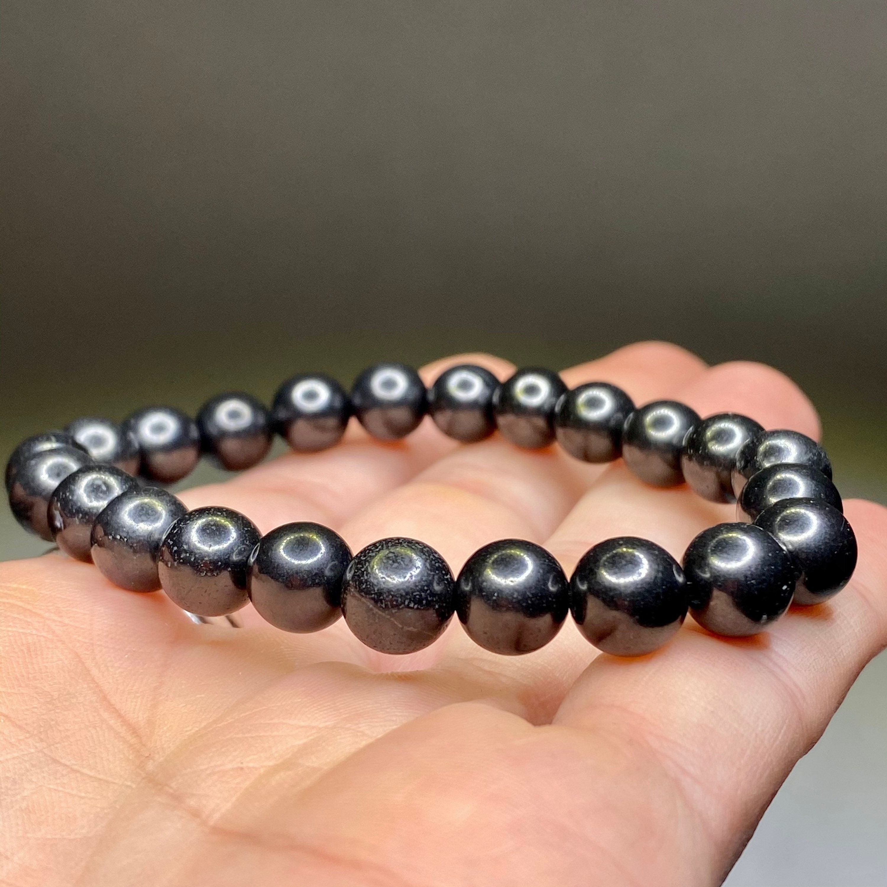 Shungite Crystal Bracelet: Handmade Gemstone Beaded Bracelet
