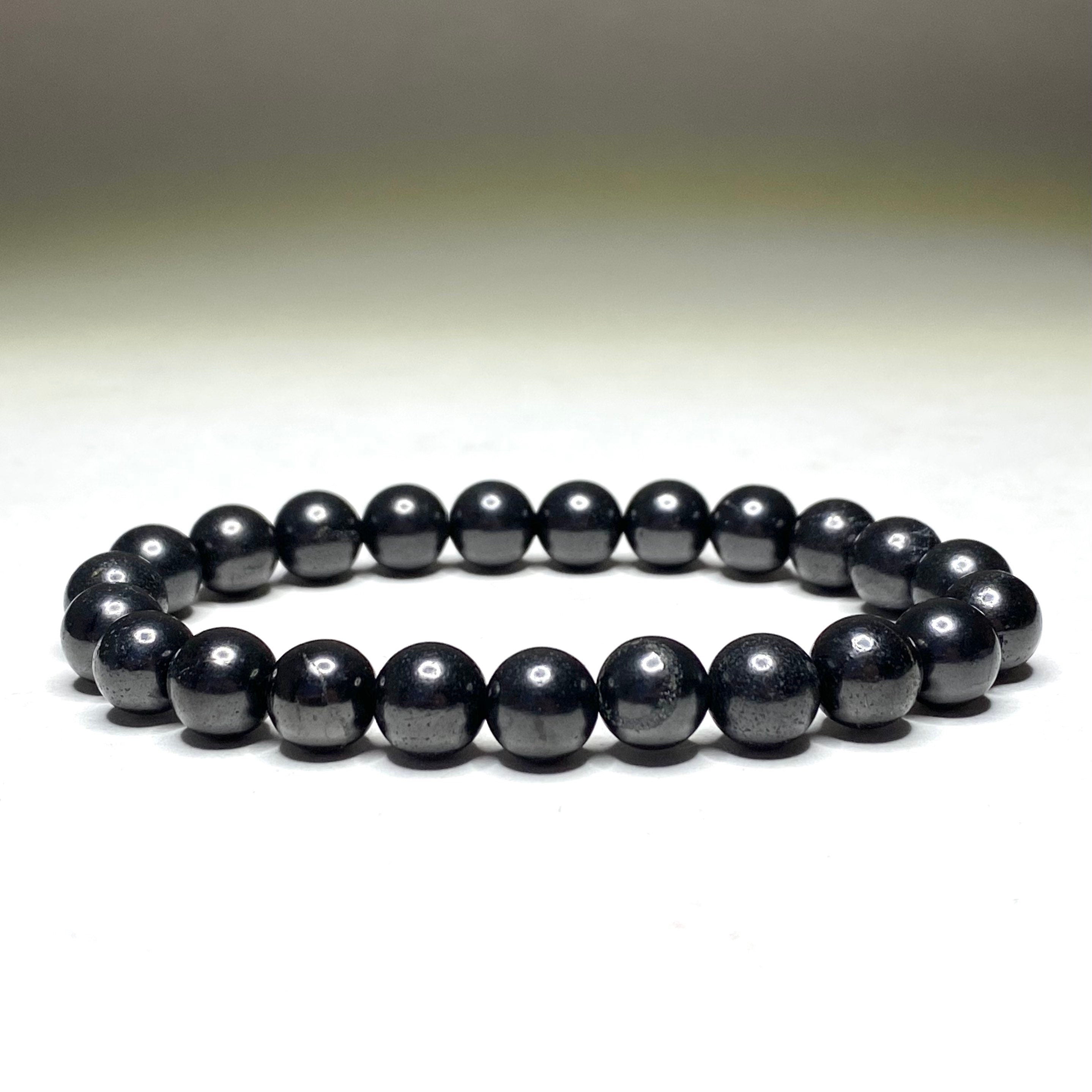 Shungite Crystal Bracelet: Handmade Gemstone Beaded Bracelet