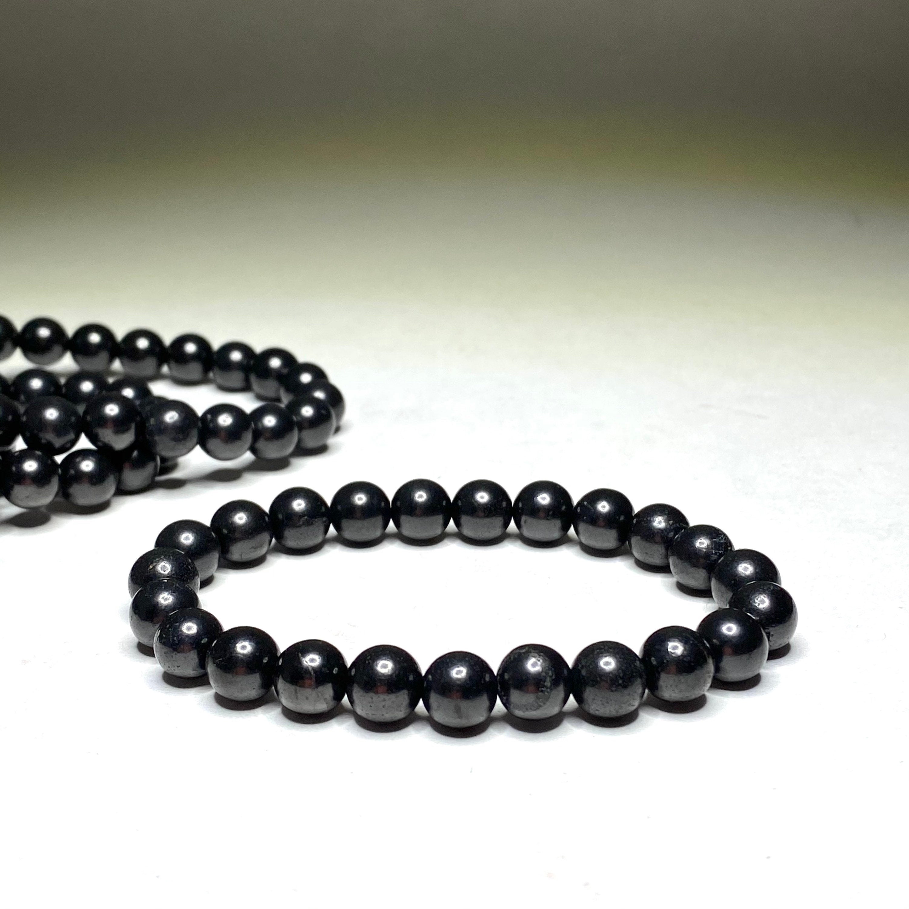 Shungite Crystal Bracelet: Handmade Gemstone Beaded Bracelet