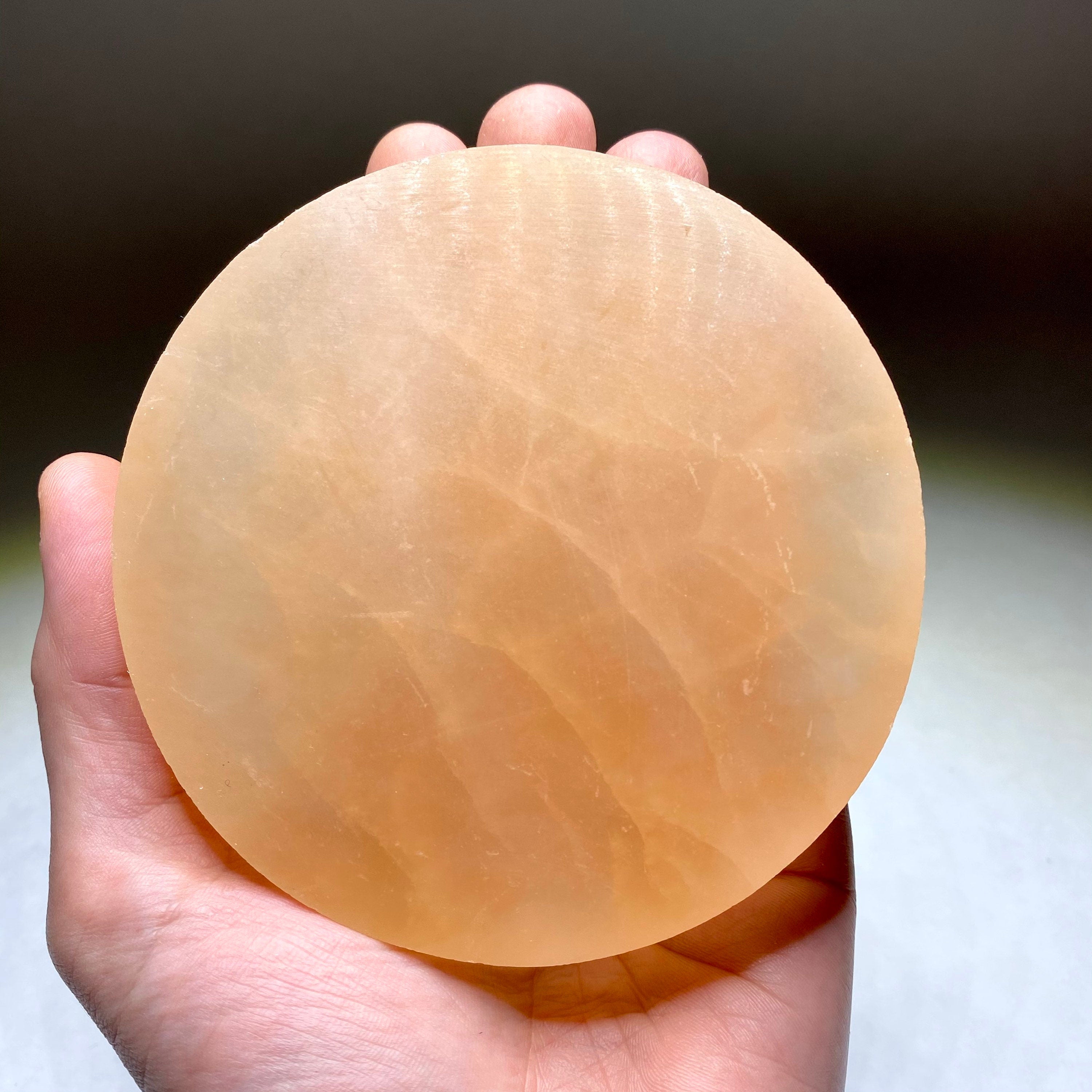 Orange Selenite Charging Plate: Crystal Healing Station