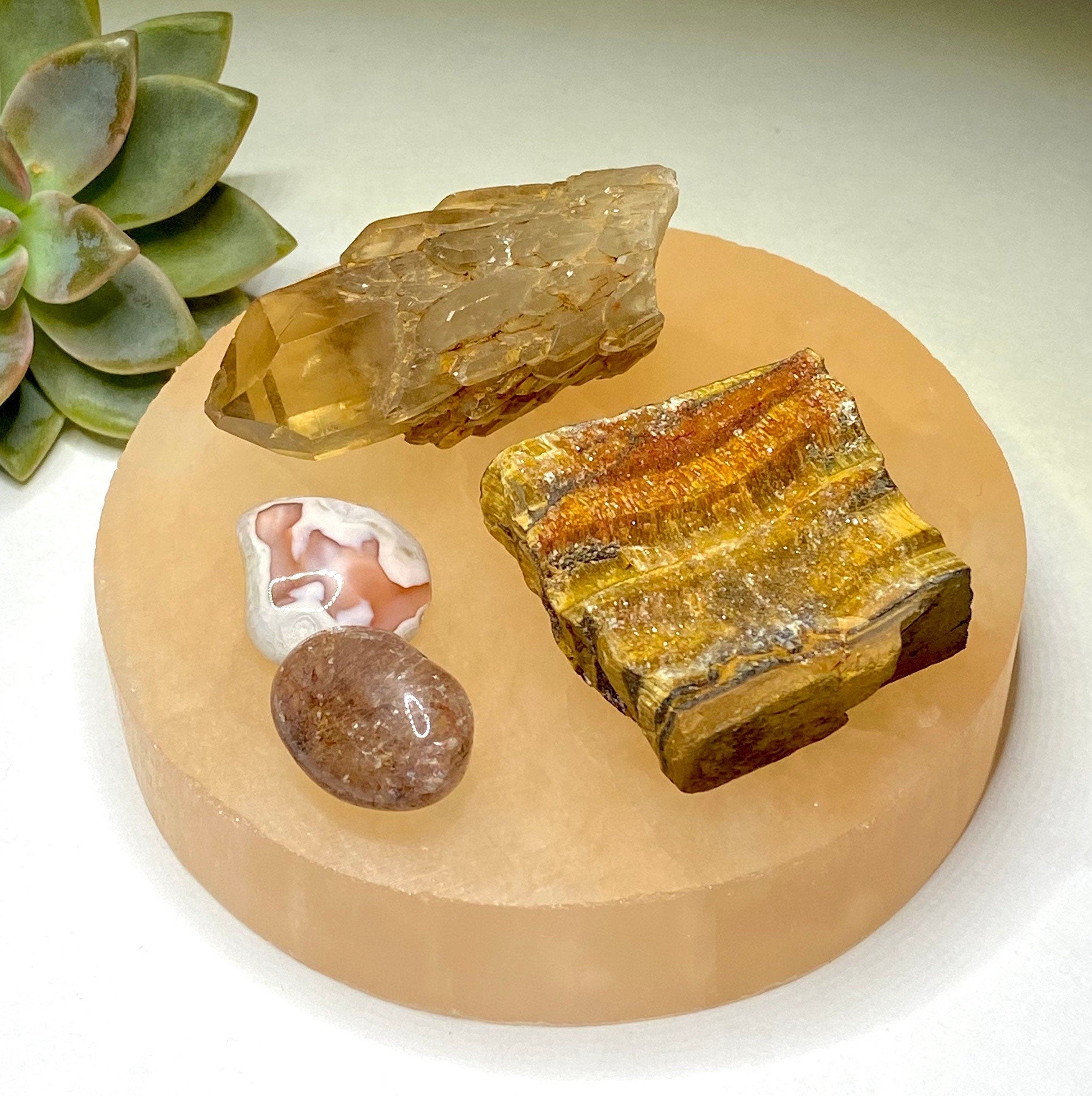 Orange Selenite Charging Plate: Crystal Healing Station