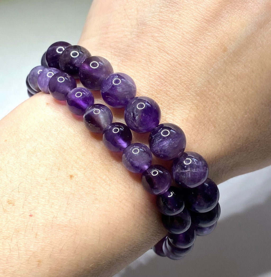Amethyst Crystal Beaded Bracelet: Calming Gemstone Jewelry