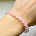 Rose Quartz Bracelet: 8mm Matte Gemstone Beads