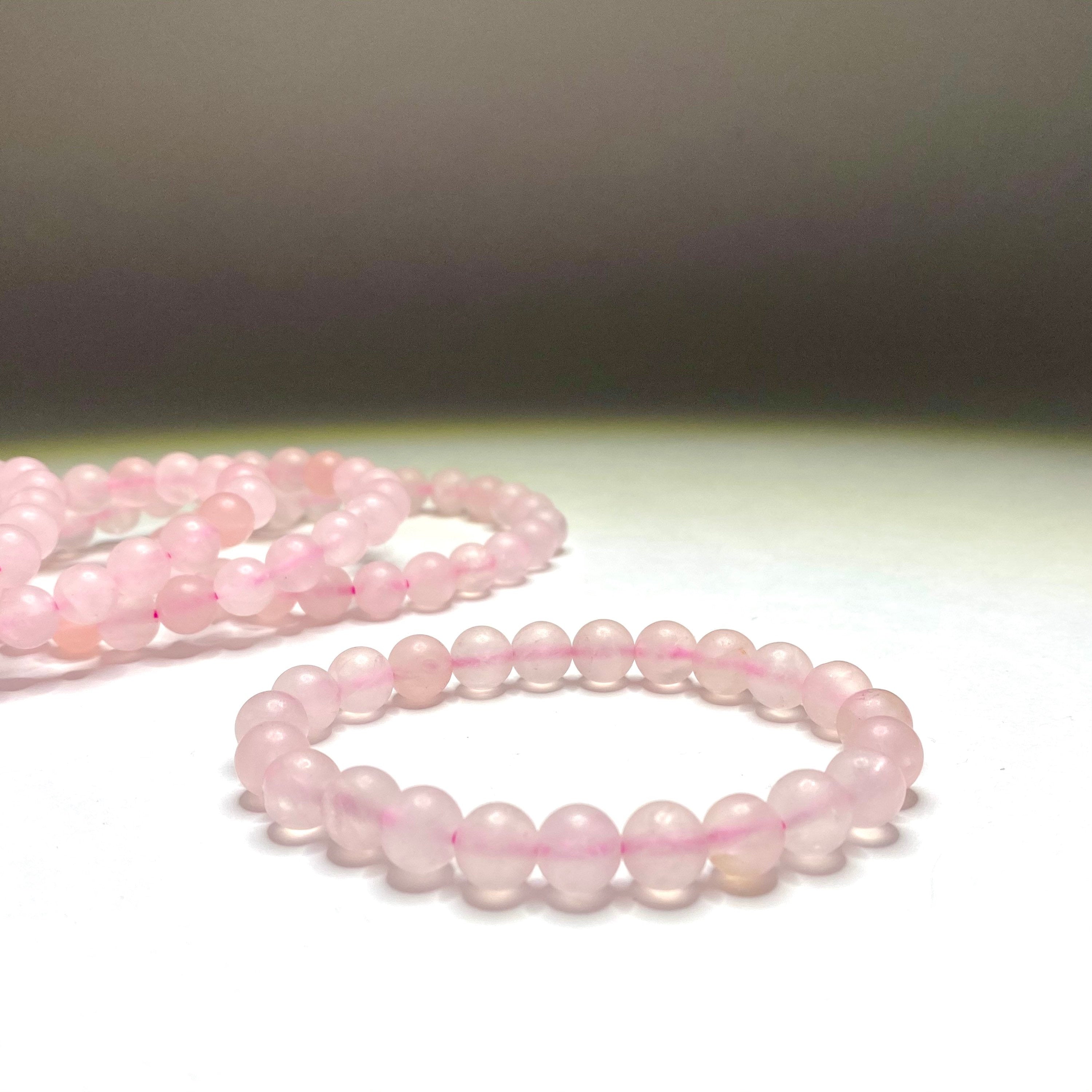 Rose Quartz Bracelet: 8mm Matte Gemstone Beads