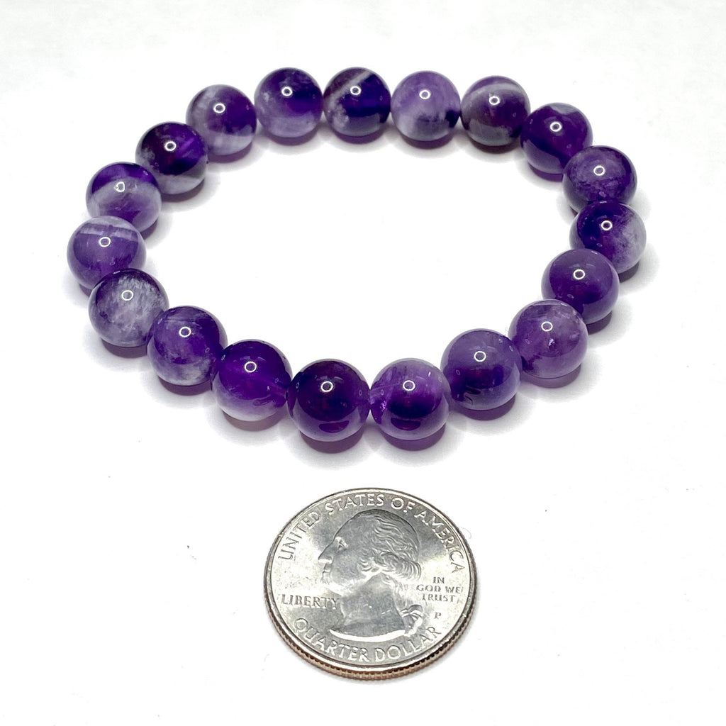 Amethyst Crystal Beaded Bracelet: Calming Gemstone Jewelry