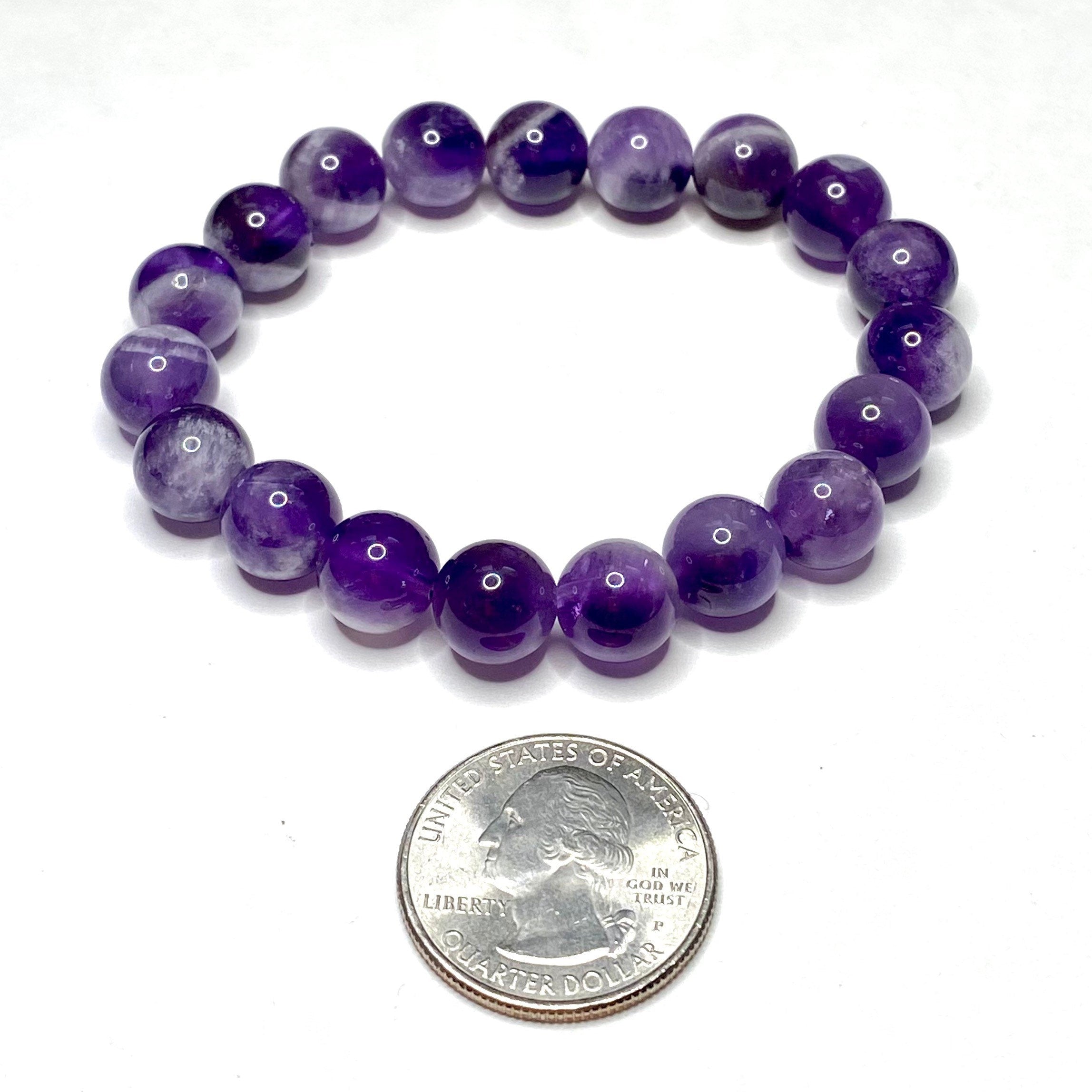 Amethyst Crystal Beaded Bracelet: Calming Gemstone Jewelry