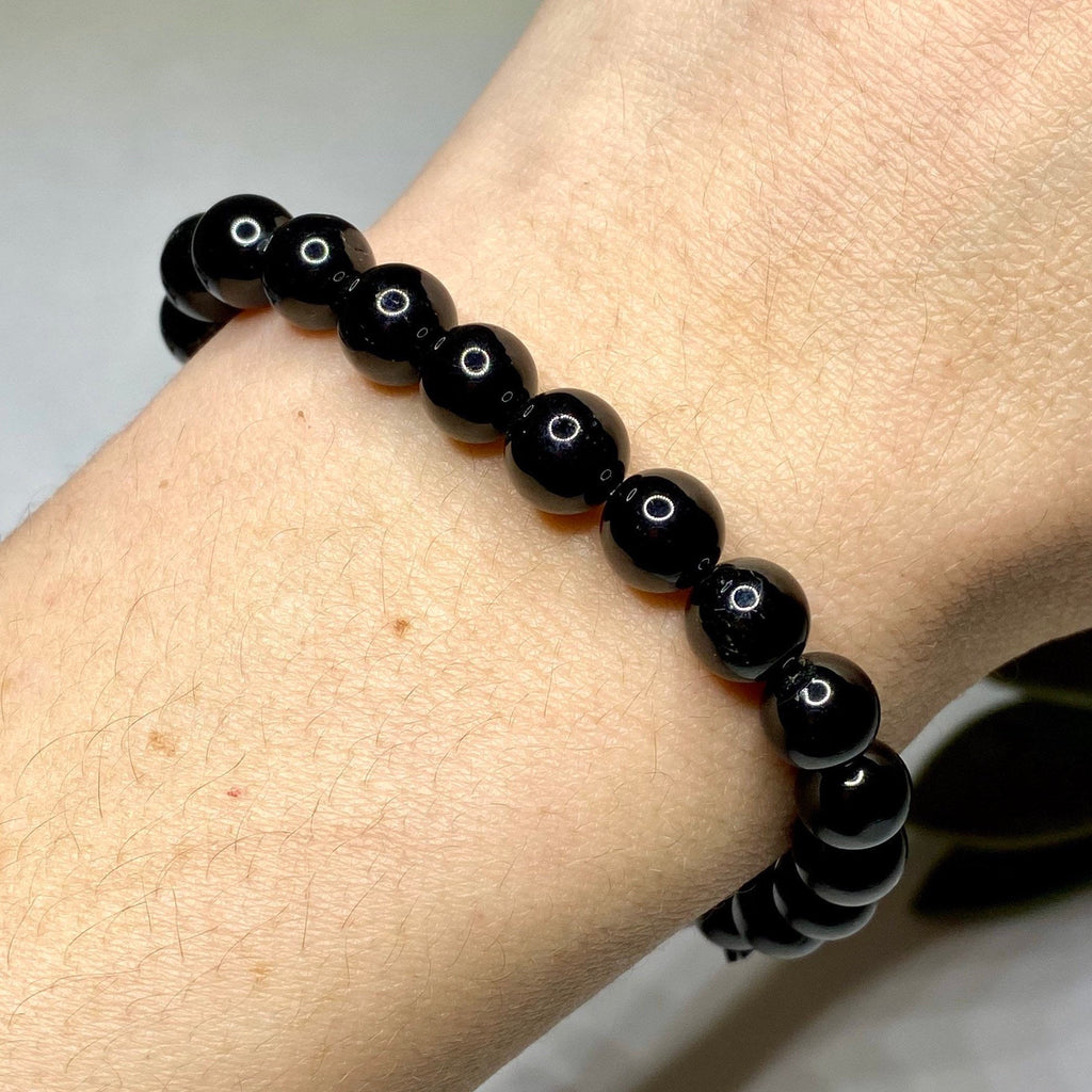 Black Tourmaline Crystal Bracelet - Handmade Gemstone Beaded Bracelet 4mm, 6mm, 8mm