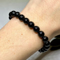 Black Tourmaline Crystal Bracelet - Handmade Gemstone Beaded Bracelet 4mm, 6mm, 8mm