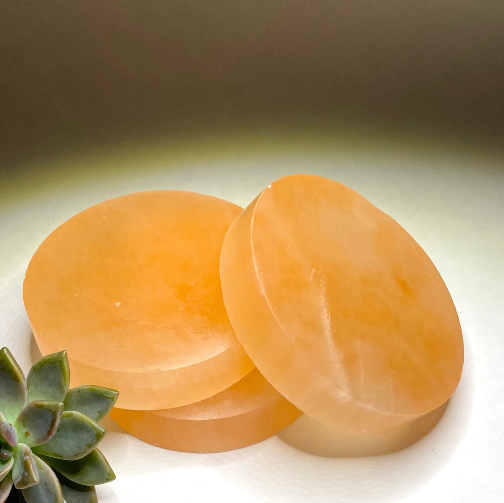 Orange Selenite Charging Plate: Crystal Healing Station