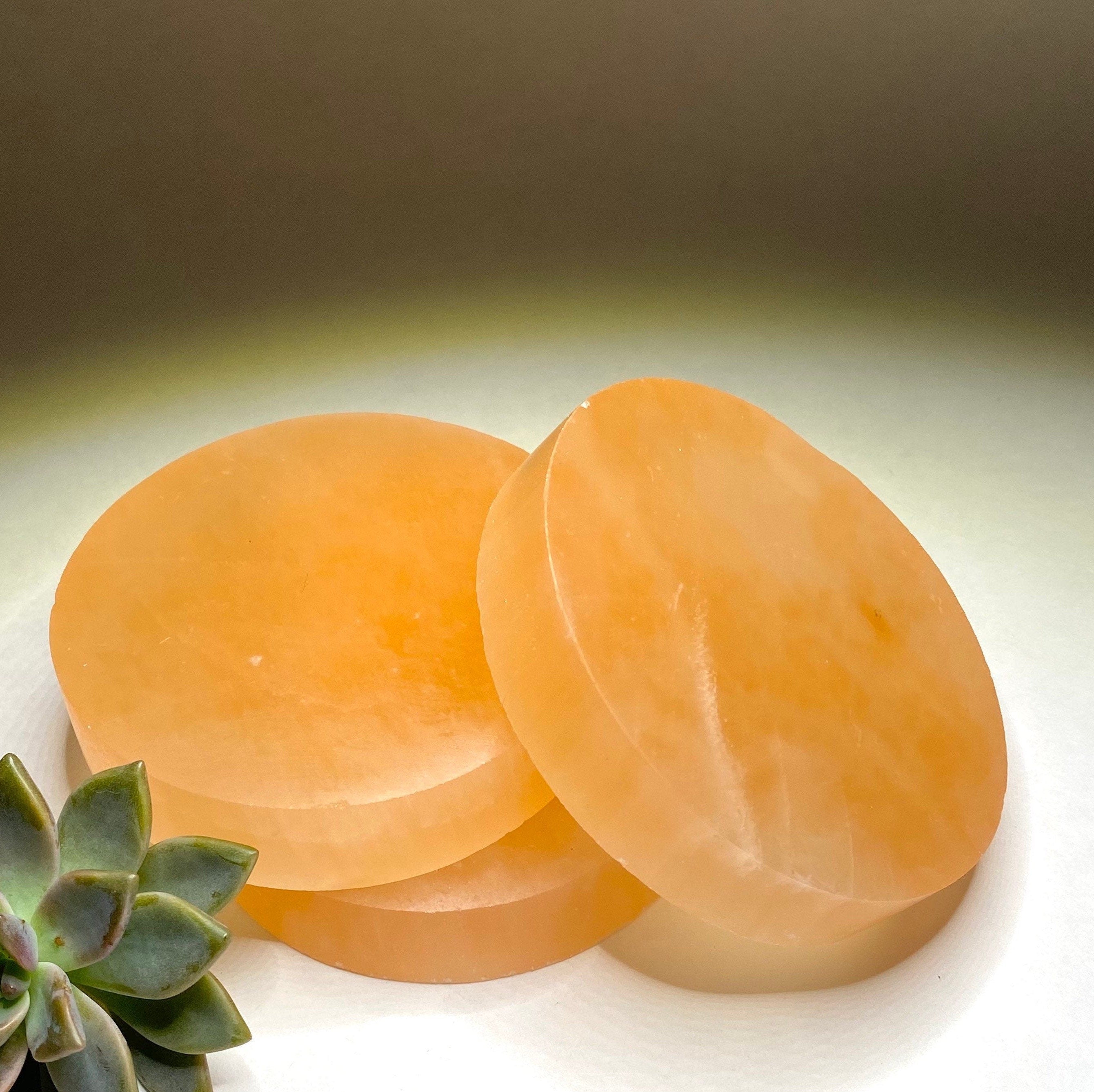 Orange Selenite Charging Plate: Crystal Healing Station