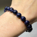 Blue Goldstone Crystal Bracelet: Handmade Gemstone Beaded Bracelet