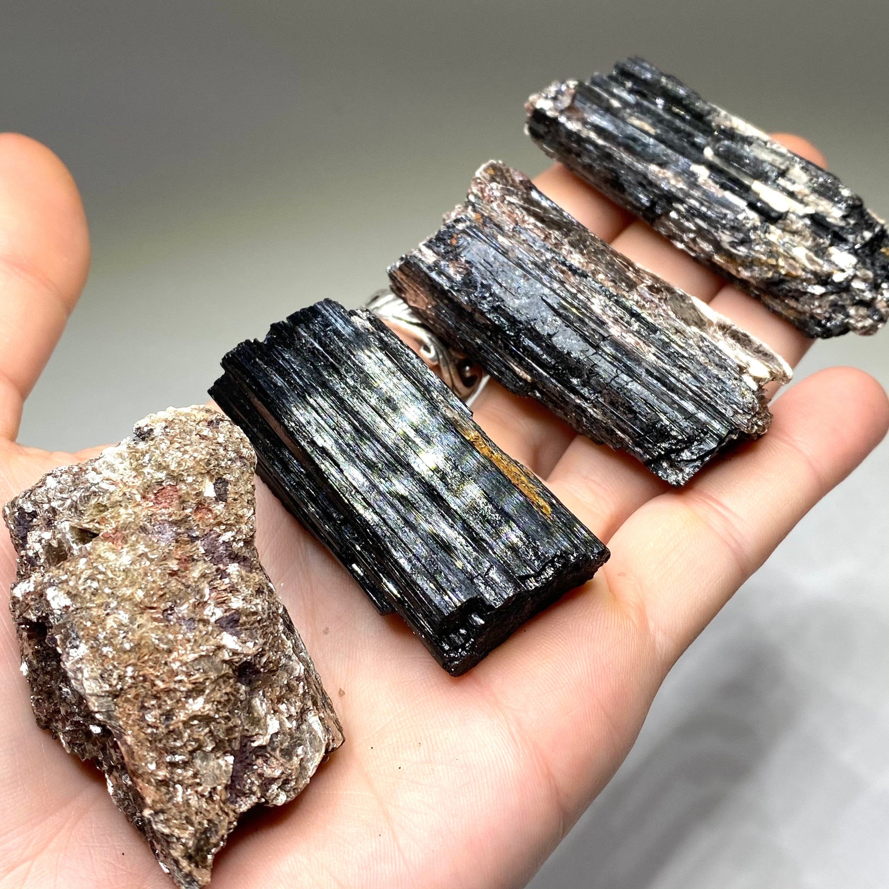 Black Tourmaline Crystal with Mica
