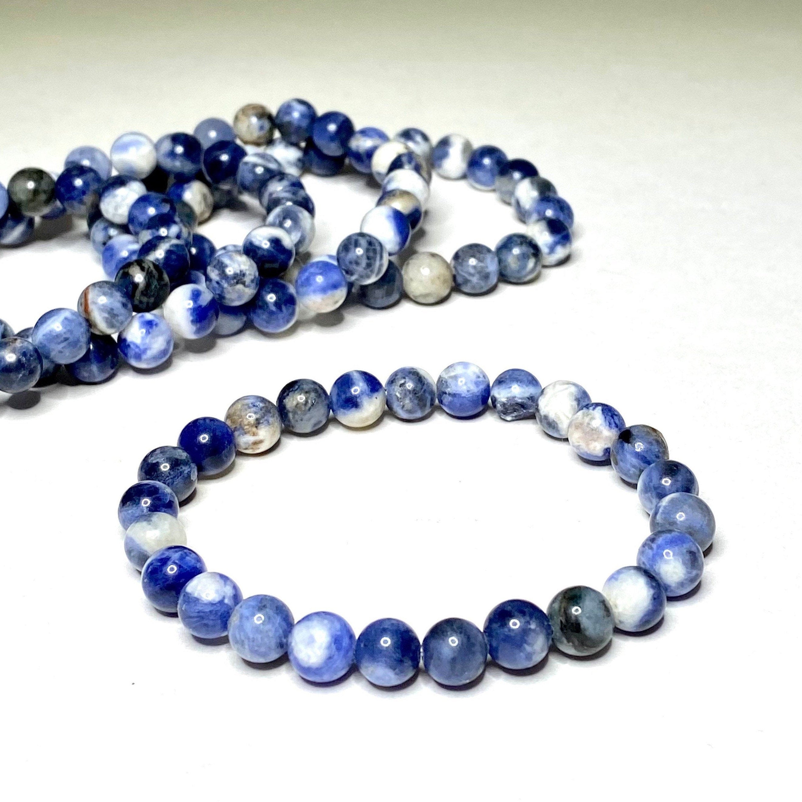 Sodalite Crystal Beaded Bracelet - 4mm, 6mm, 8mm, 10mm Options