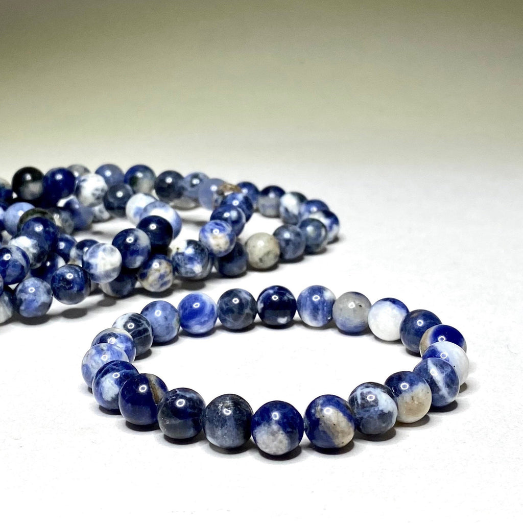 Sodalite Crystal Beaded Bracelet - 4mm, 6mm, 8mm, 10mm Options