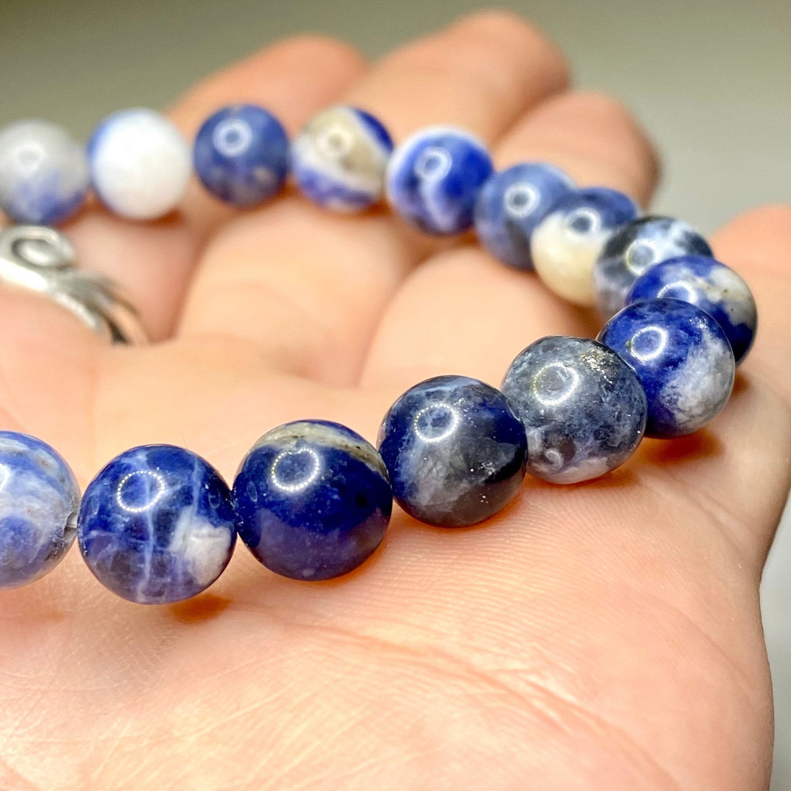 Sodalite Crystal Beaded Bracelet - 4mm, 6mm, 8mm, 10mm Options