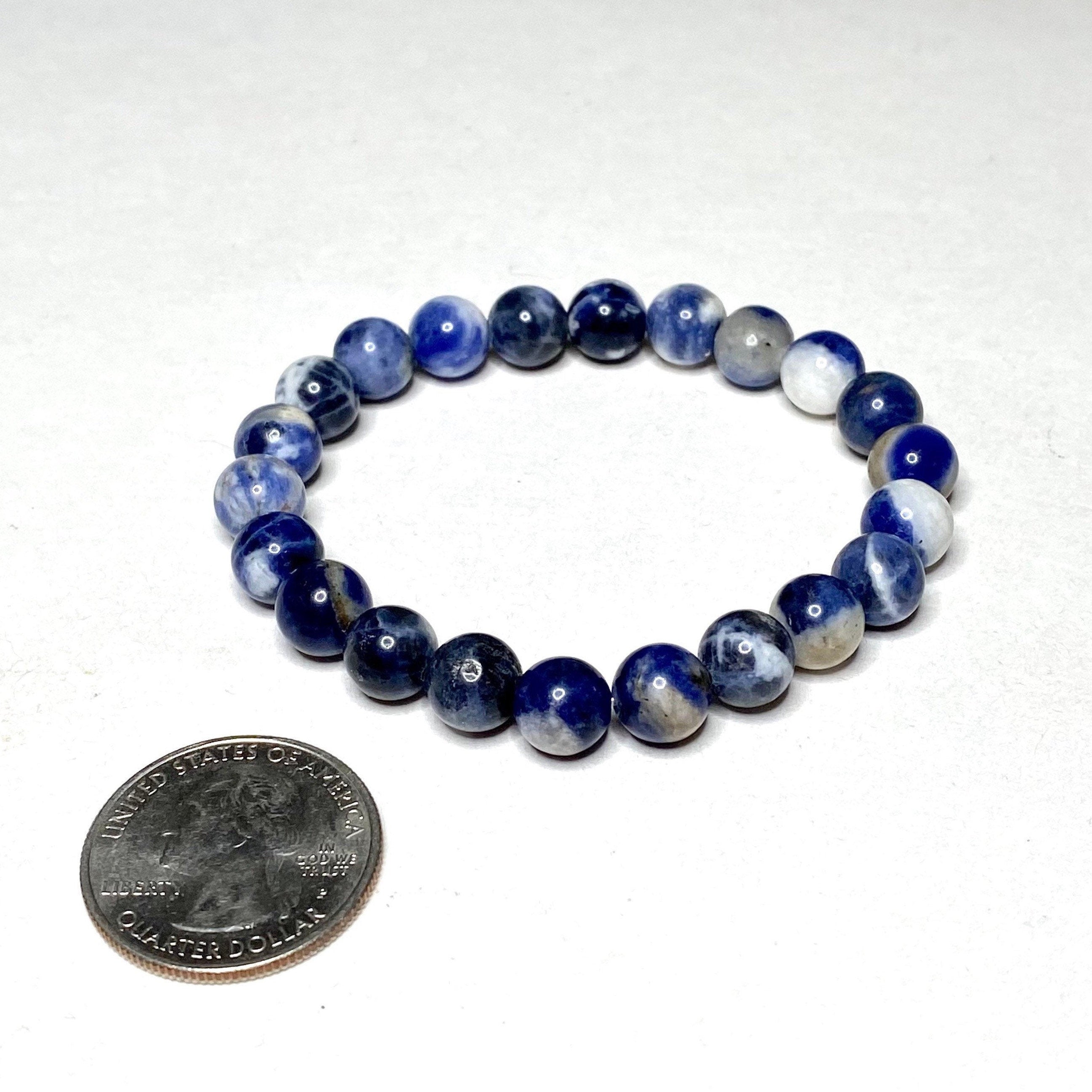 Sodalite Crystal Beaded Bracelet - 4mm, 6mm, 8mm, 10mm Options