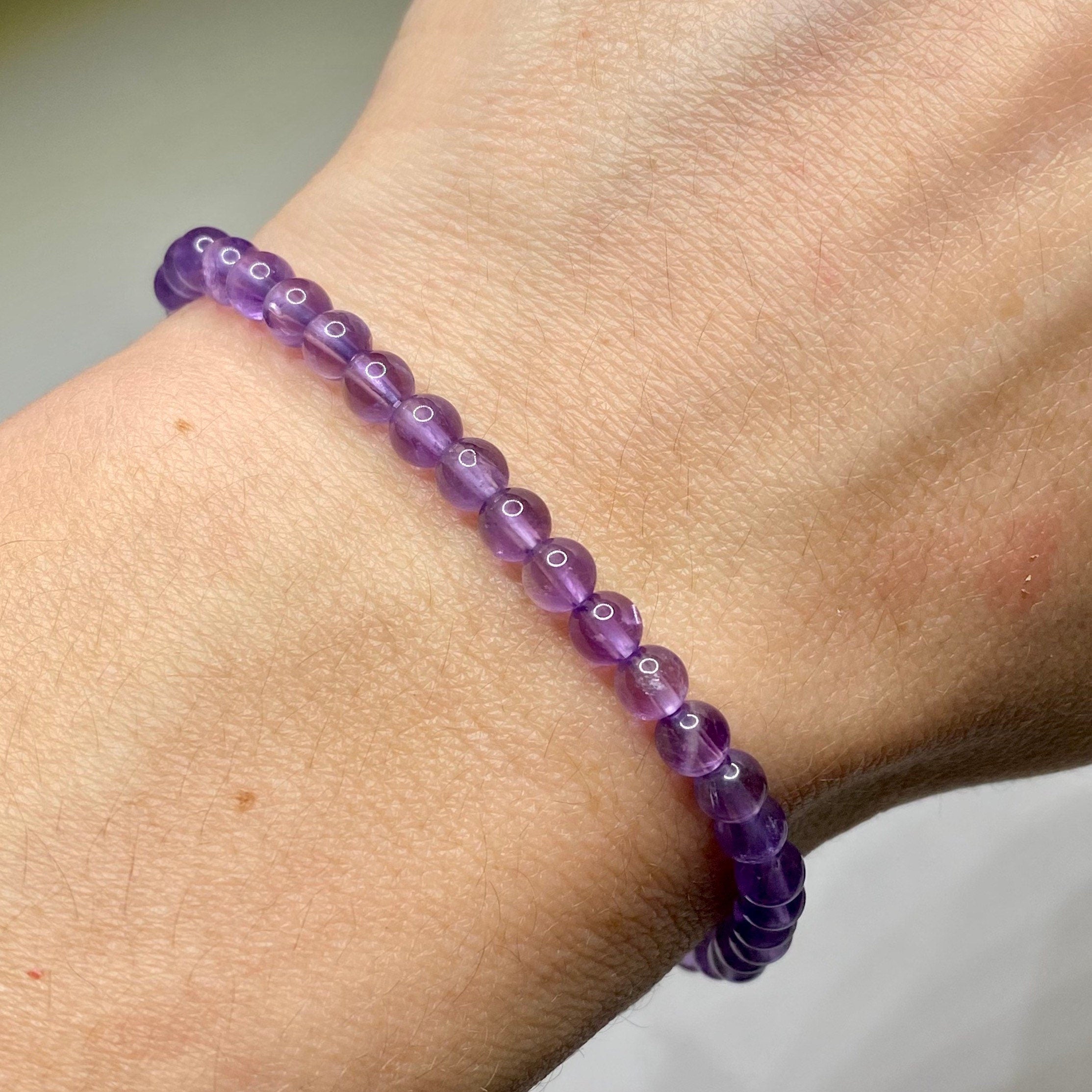 Amethyst Crystal Beaded Bracelet: Calming Gemstone Jewelry