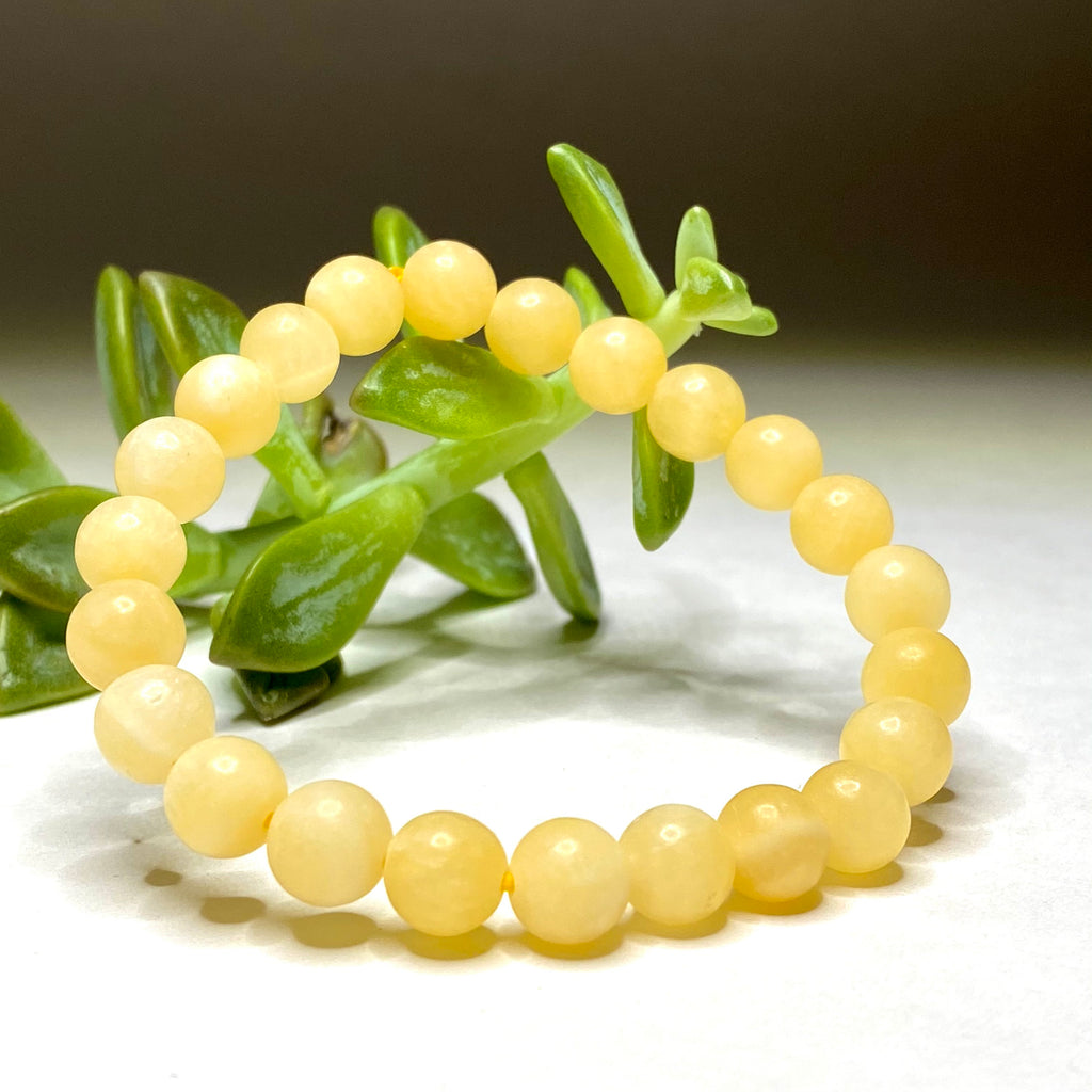 Orange Calcite Crystal Bracelet: Handmade Gemstone Beaded Bracelet