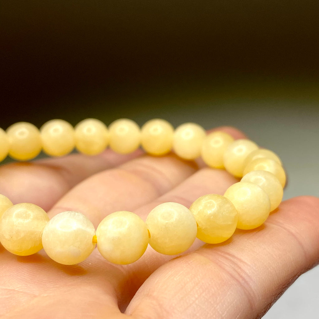 Orange Calcite Crystal Bracelet: Handmade Gemstone Beaded Bracelet
