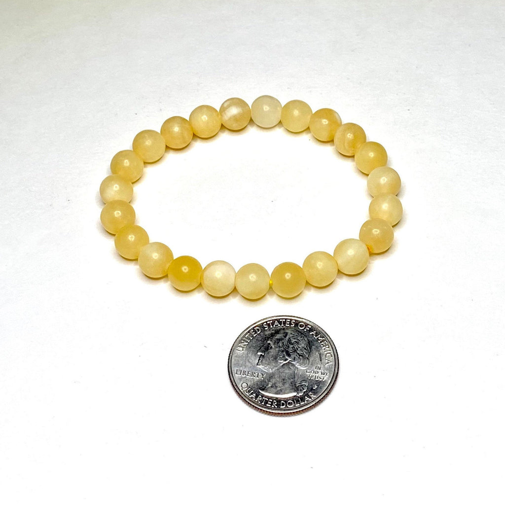 Orange Calcite Crystal Bracelet: Handmade Gemstone Beaded Bracelet