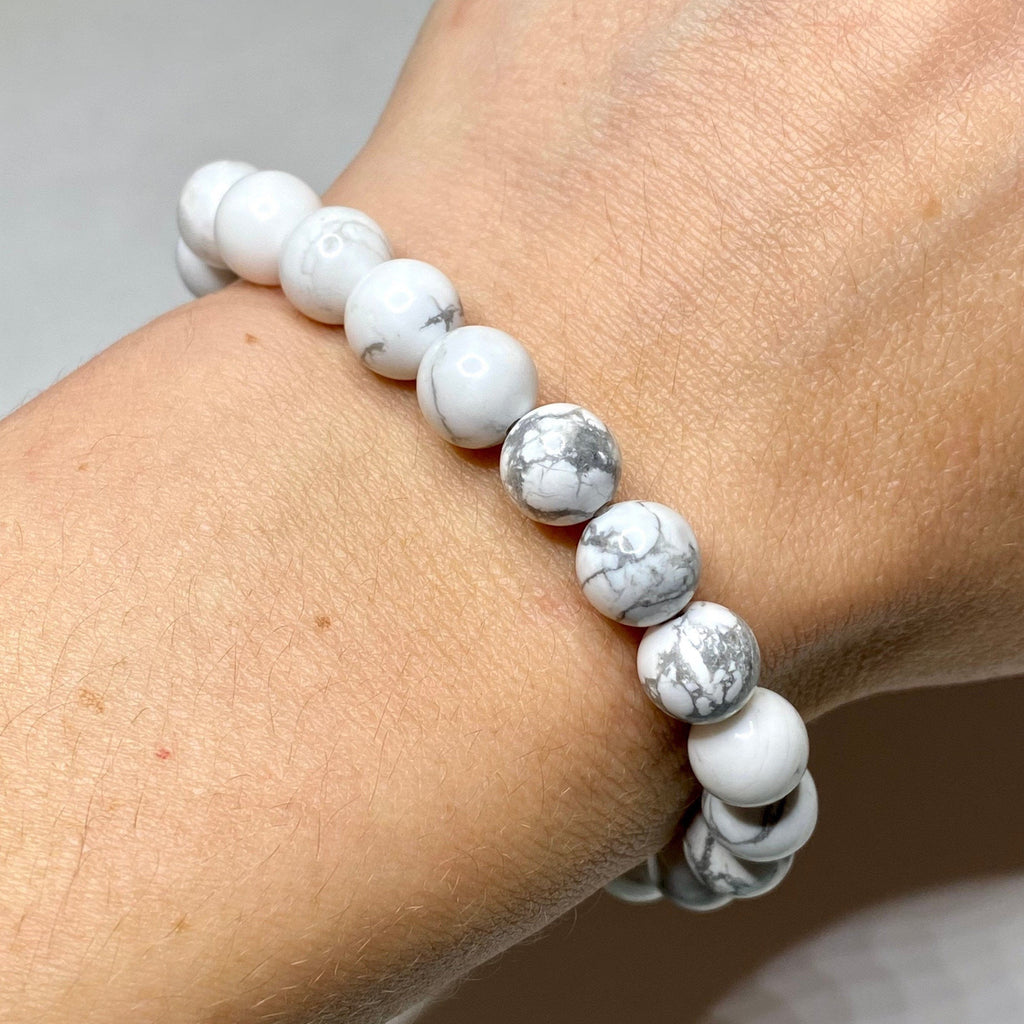 Howlite Crystal Bracelet, Handmade Gemstone Beaded Bracelet