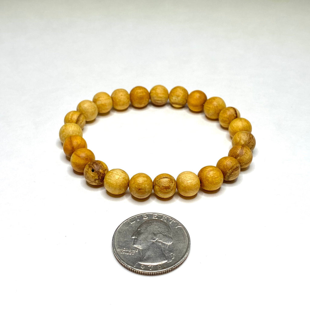 Palo Santo Beaded Bracelet, Handmade Wood Bead Bracelet