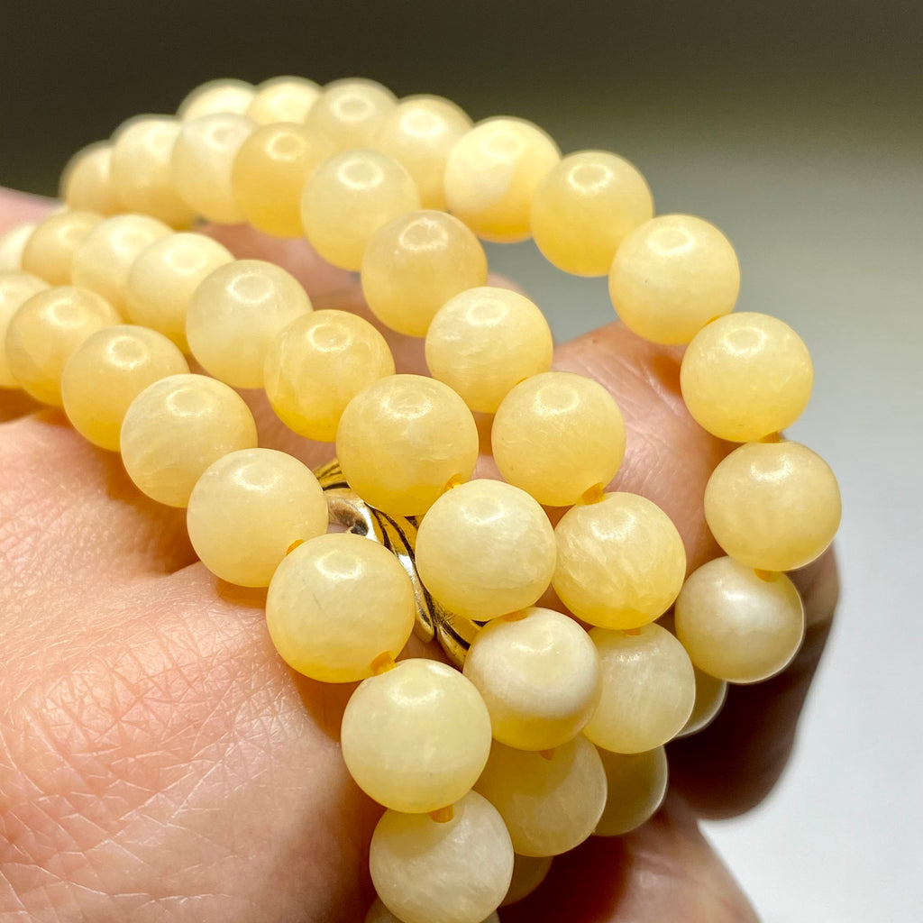 Orange Calcite Crystal Bracelet: Handmade Gemstone Beaded Bracelet