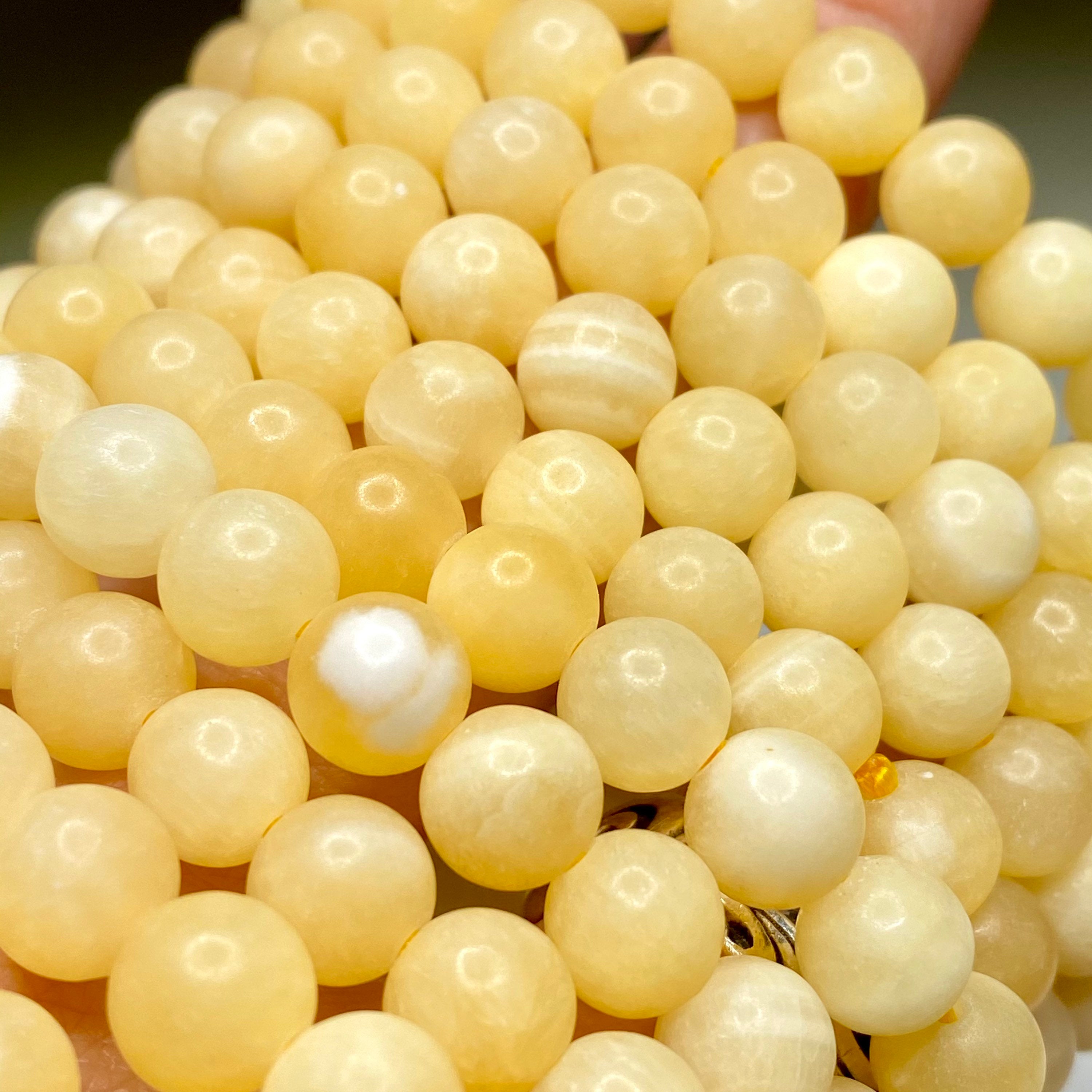 Orange Calcite Crystal Bracelet: Handmade Gemstone Beaded Bracelet