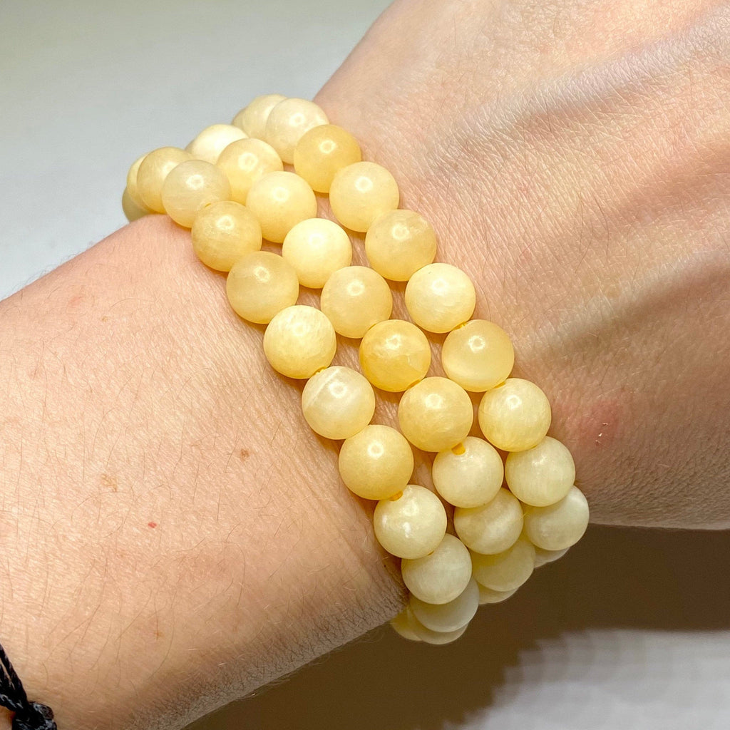 Orange Calcite Crystal Bracelet: Handmade Gemstone Beaded Bracelet