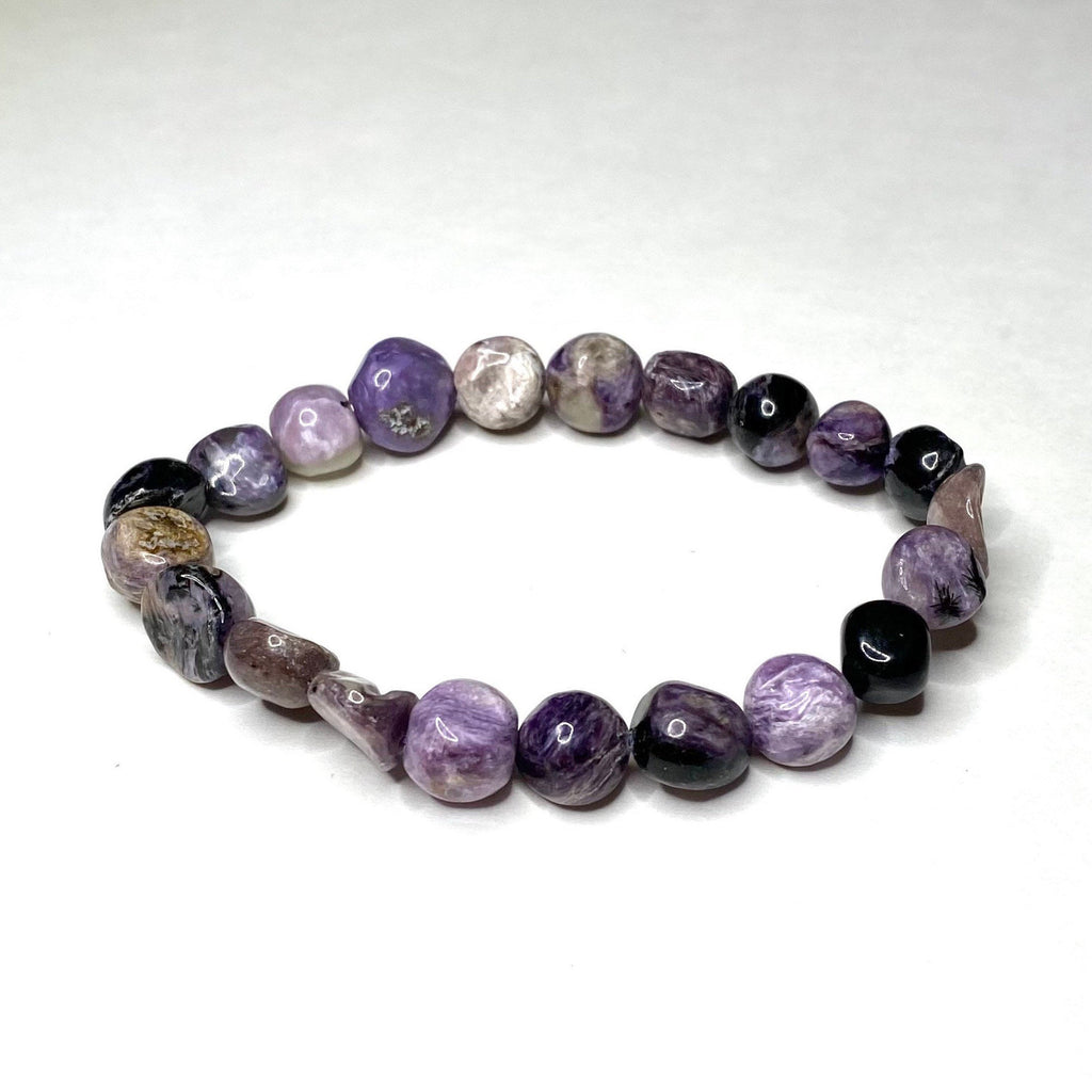 Charoite Crystal Bracelet, 6mm Gemstone Beaded Bracelet