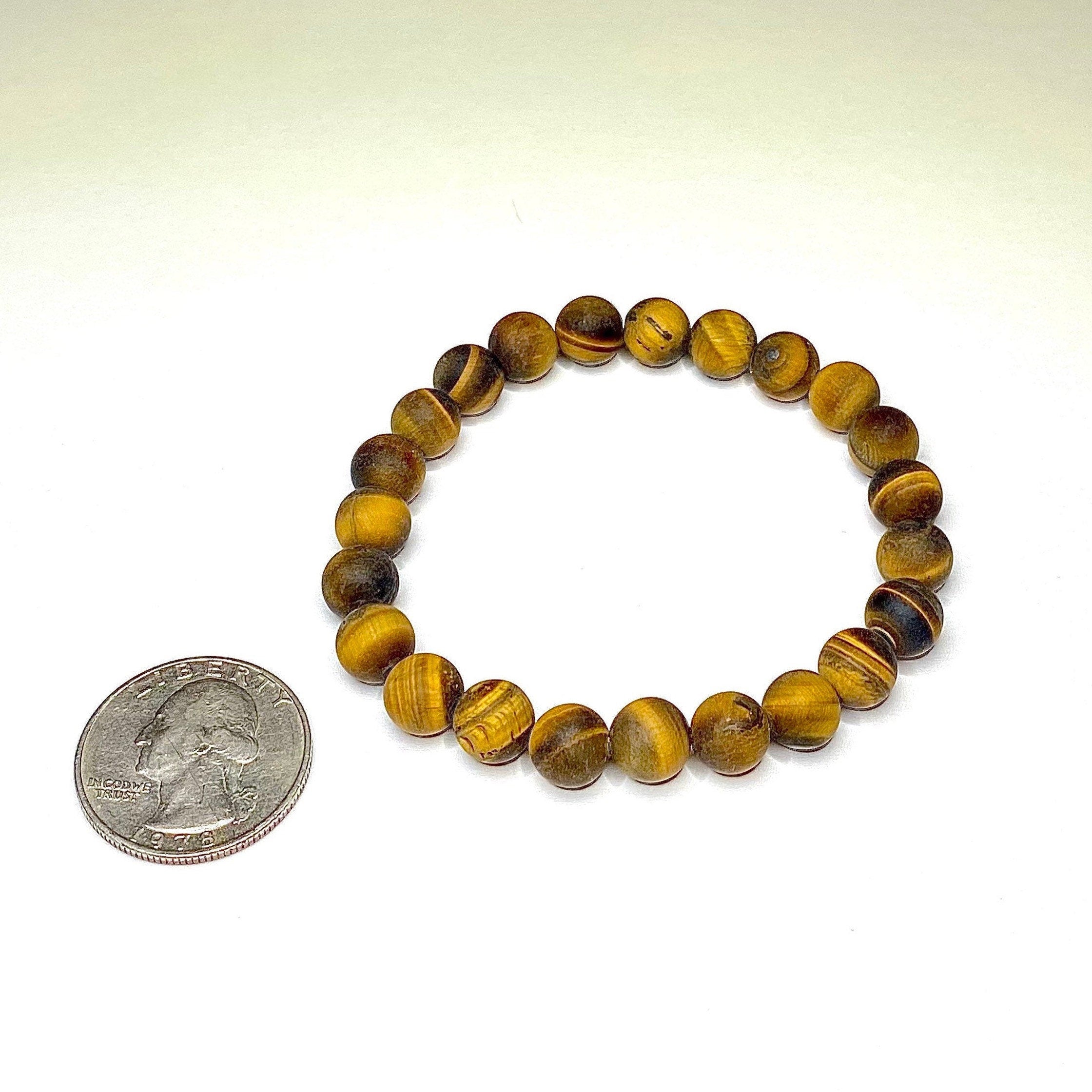 Matte Tiger Eye Crystal Bracelet: Gemstone Beaded Bracelet