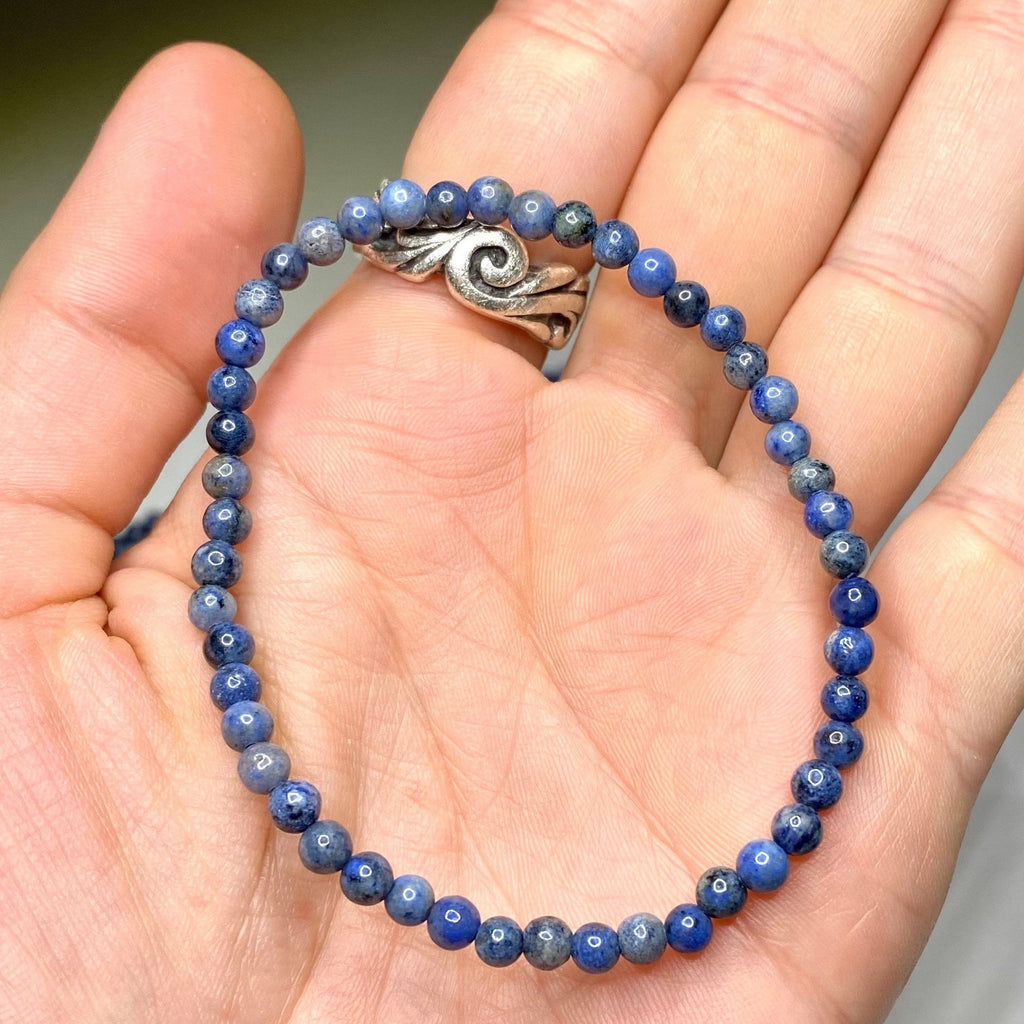 Dumortierite Crystal Bracelet: 4mm Gemstone Beaded Stretch Bracelet